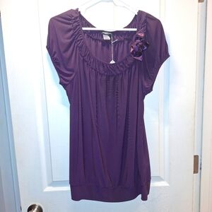 Perception Purple Floral Women's Top Large XL